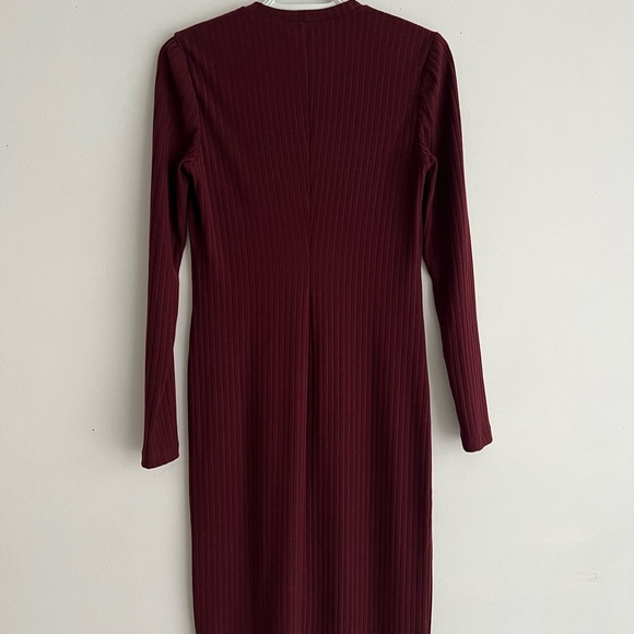 Calvin Klein Burgundy Long Sleeve Dress - Picture 2 of 3